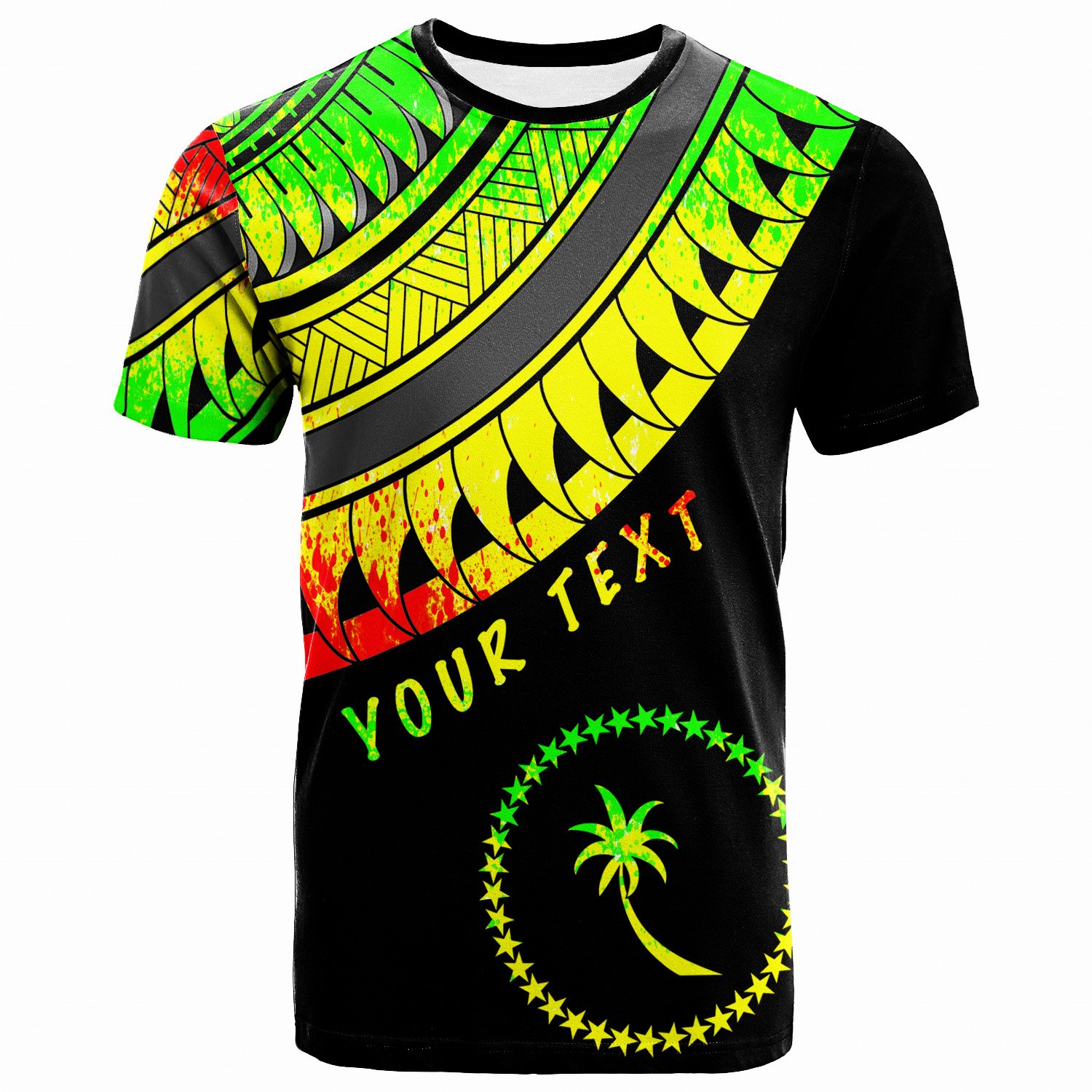 Chuuk Custom Personalised T-Shirt -Ginger Lei Reggae Pattern- BN20