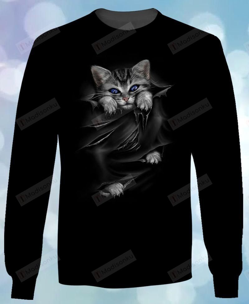 Cat Inside Ugly Christmas Sweater, All Over Print Sweatshirt