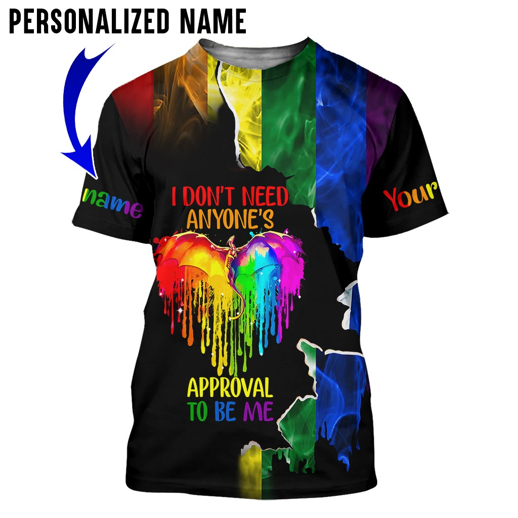 Custom Lgbt I Don’T Need Anyone’S Approval To Be Me 3D All Over Printed Shirt, Size Xs – 5Xl