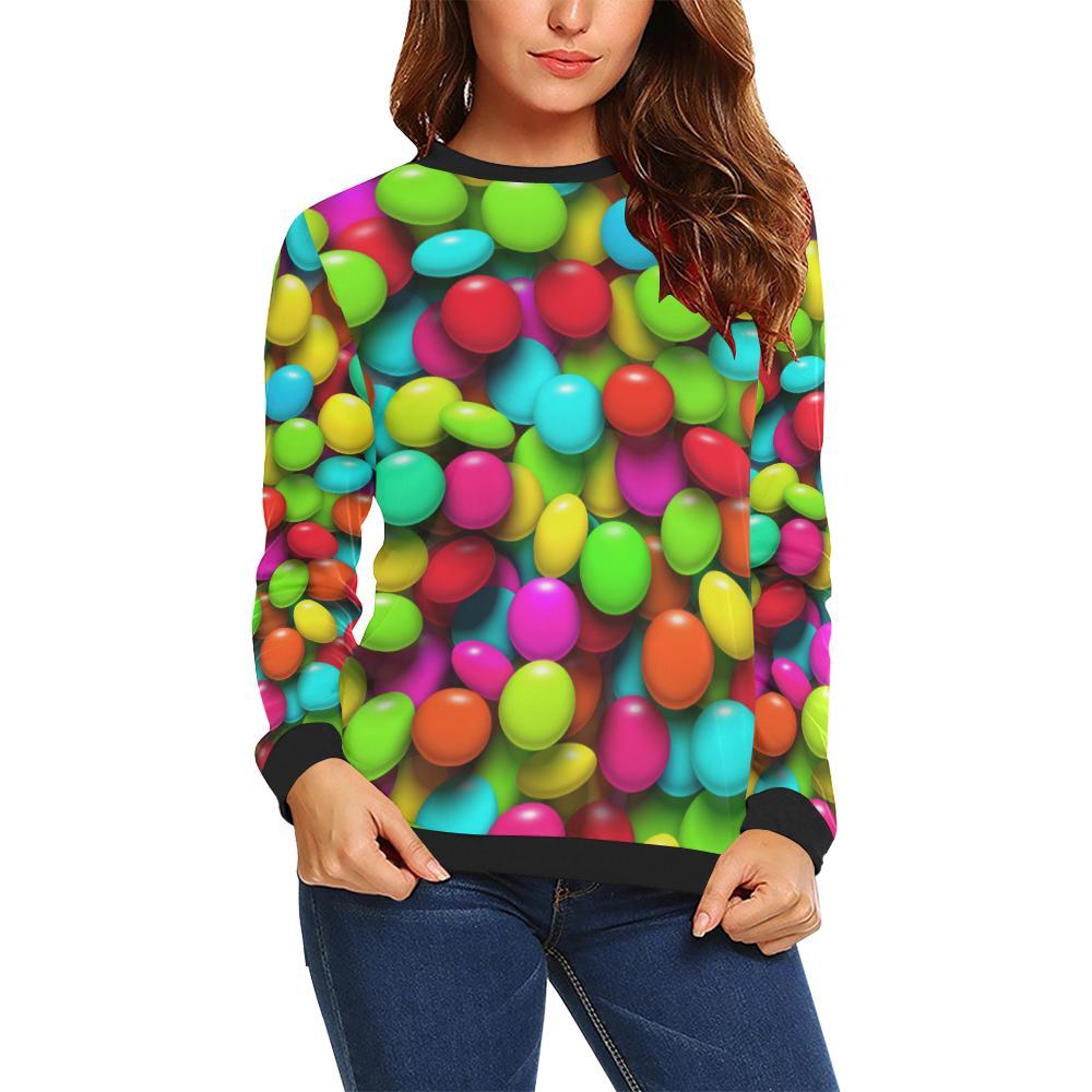 Candy Pattern Print Design Ca03 Women Long Sleeve Sweatshirt