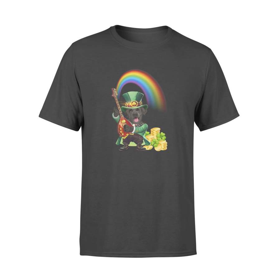 Leprechaun Black Labrador Retriever Plucked String Instruments Dog Lover St Patrick’s Day Gifts T-shirt