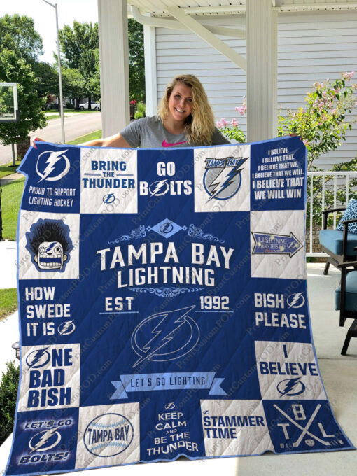 Tampa Bay Lightning Blanket Quilt V2 B93