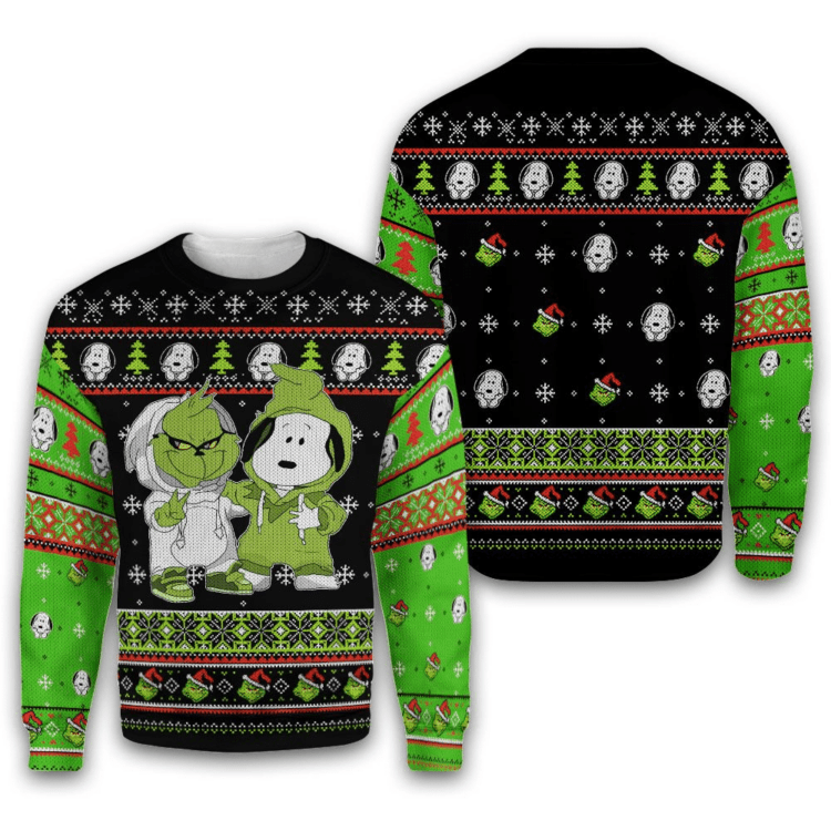 Snoopy & Grinch Ugly Sweater Gifts, Snoopy & Grinch Gift Fan Ugly Sweater