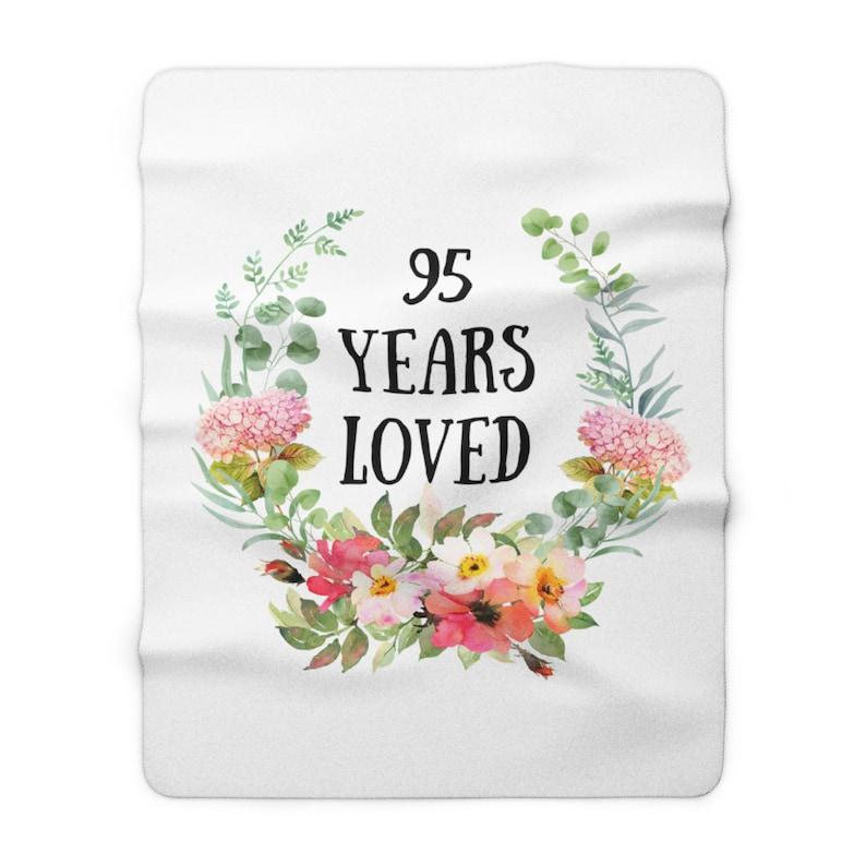 To My Grandma, 95 Years Loved Blanket, Personalized Throw Blanket, 95Th Birthday Gift For Grandma Family Home Decor Bedding Couch Sofa Soft And Comfy Cozy 9