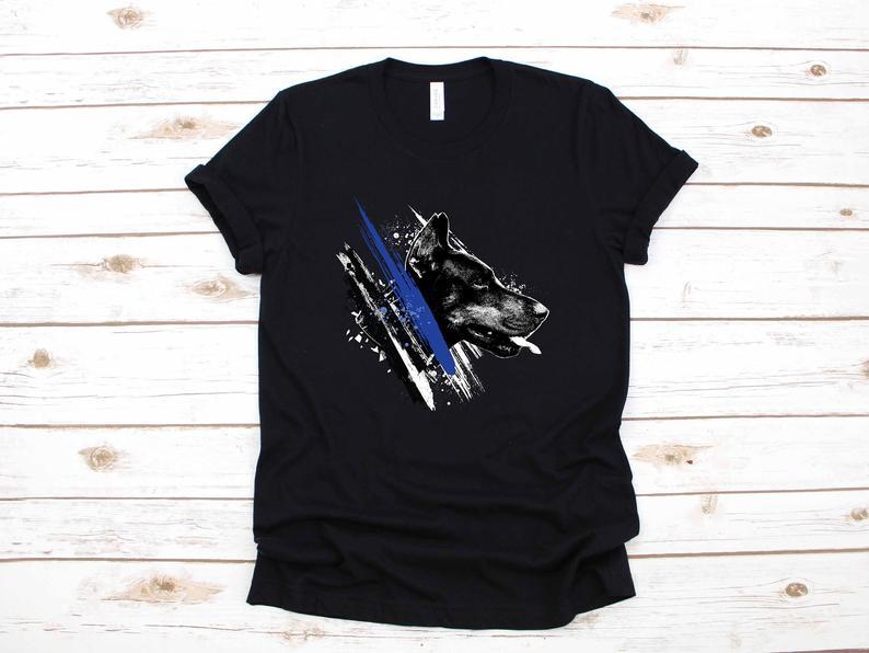 Dreameris K 9 Police Officer T Shirt Gift Cool German Shepherd Thin Blue Line Long Sleeve  Hoodie Sweatshirt Tank Top