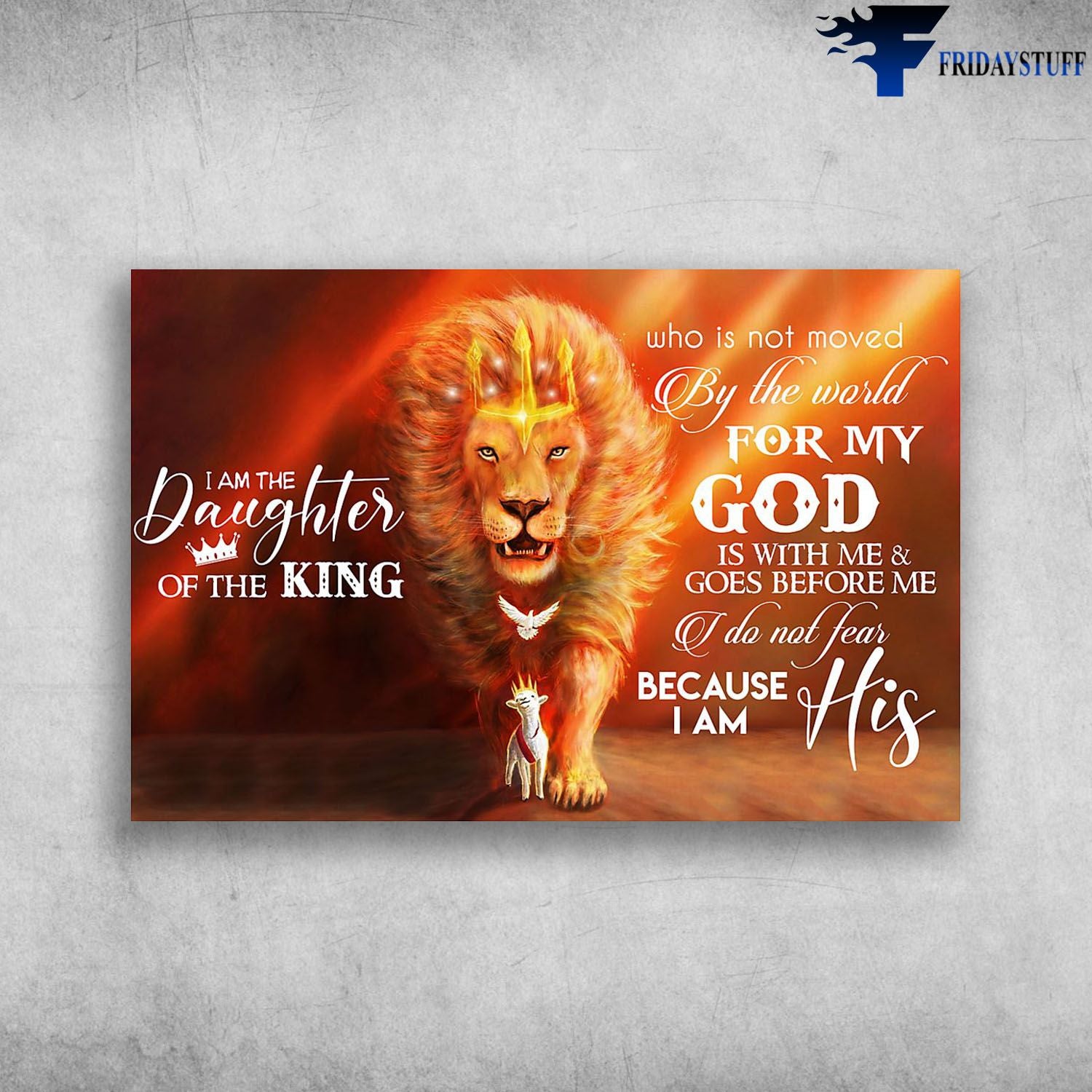 Beautiful Lion Wear Crown I Am The Daughter Of The King Canvas Christmas Gift Ideas