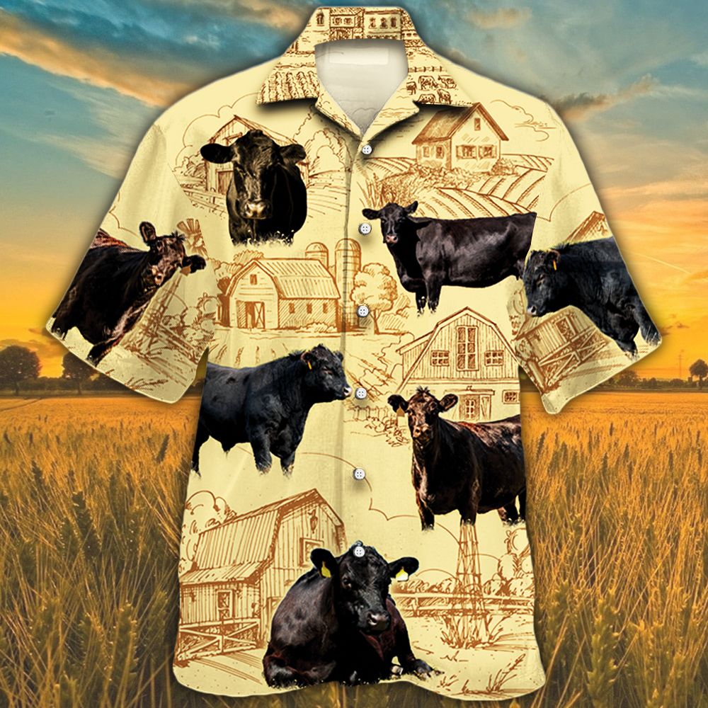 Black Angus Cattle Lovers Farm Hawaii Cow Hawaii Shirt For Men Women Ha92312