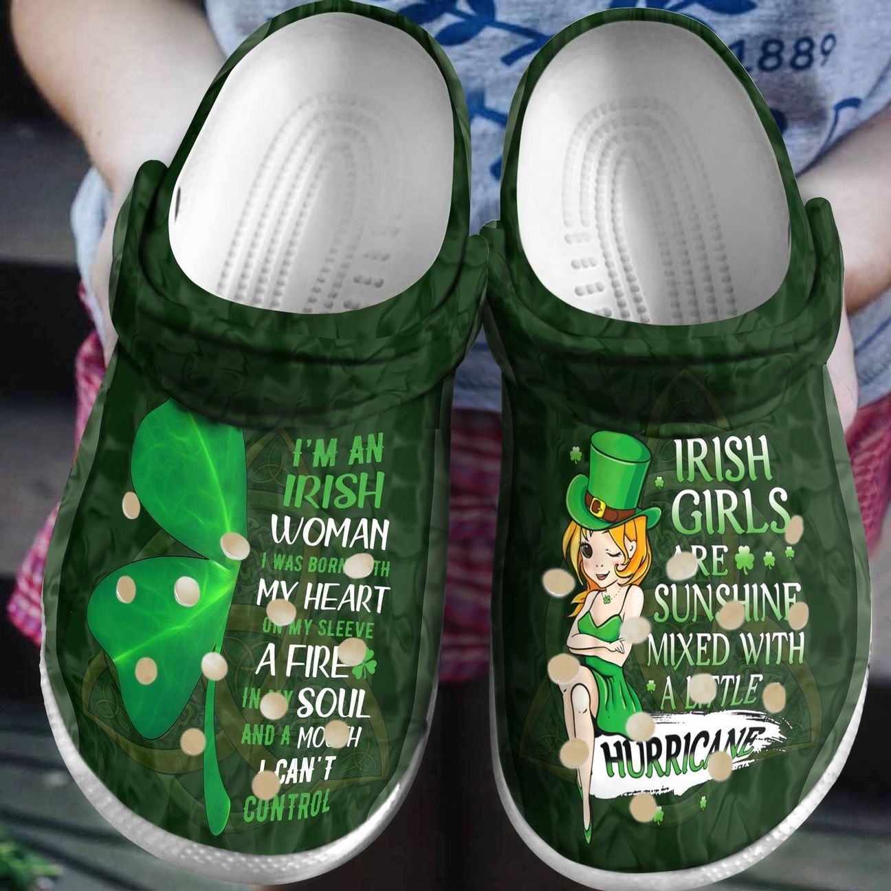 Irish Personalized Clog, Custom Name, Text, Color, Number Fashion Style For Women, Men, Kid, Print 3D I’M An Irish Woman