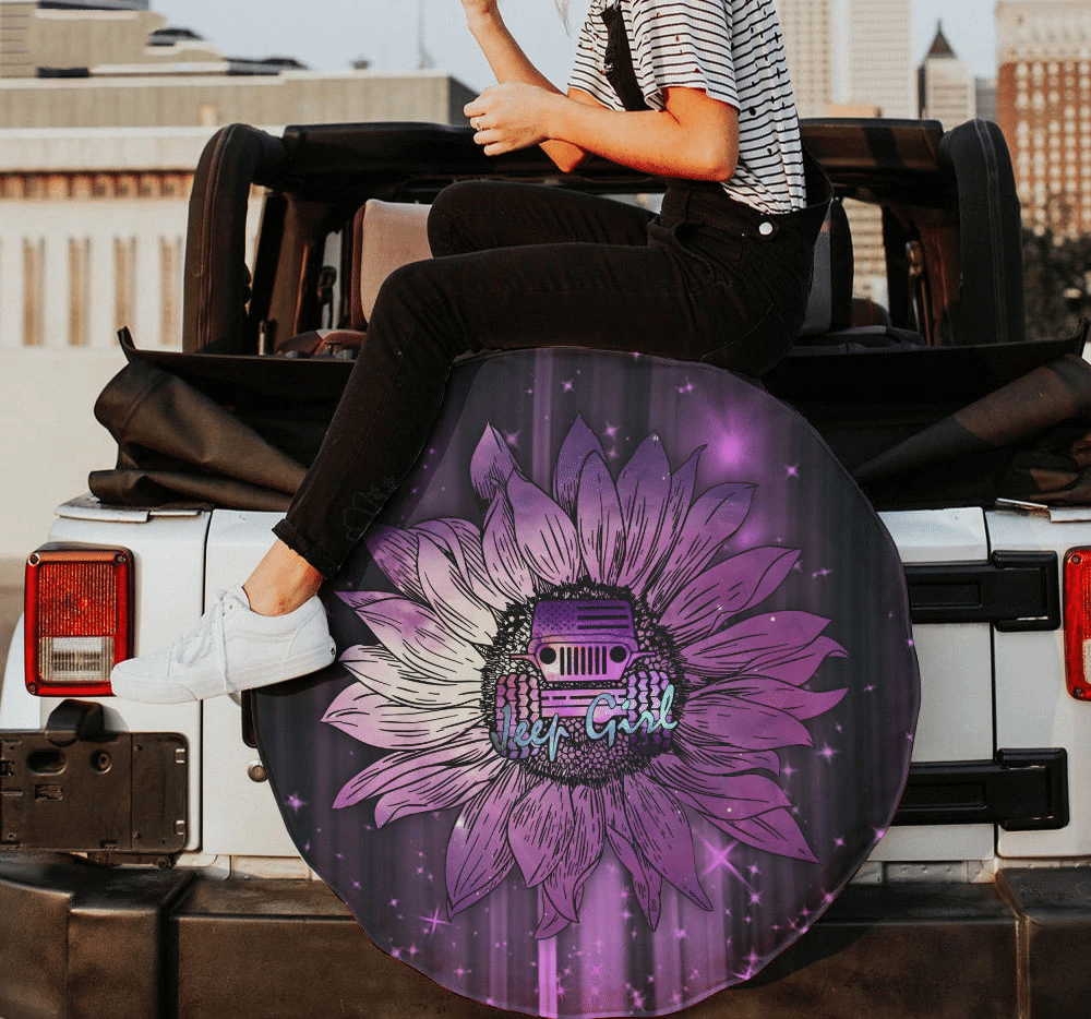 Purple Flower Jp Girl Spare Tire Cover