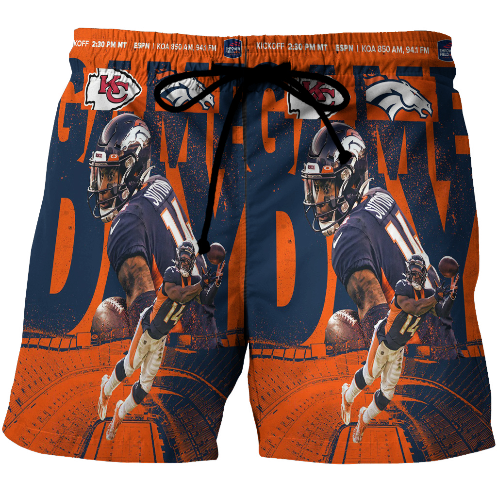 Denver Broncos Courtland Sutton 3D All Over Print Summer Beach Hawaiian Short