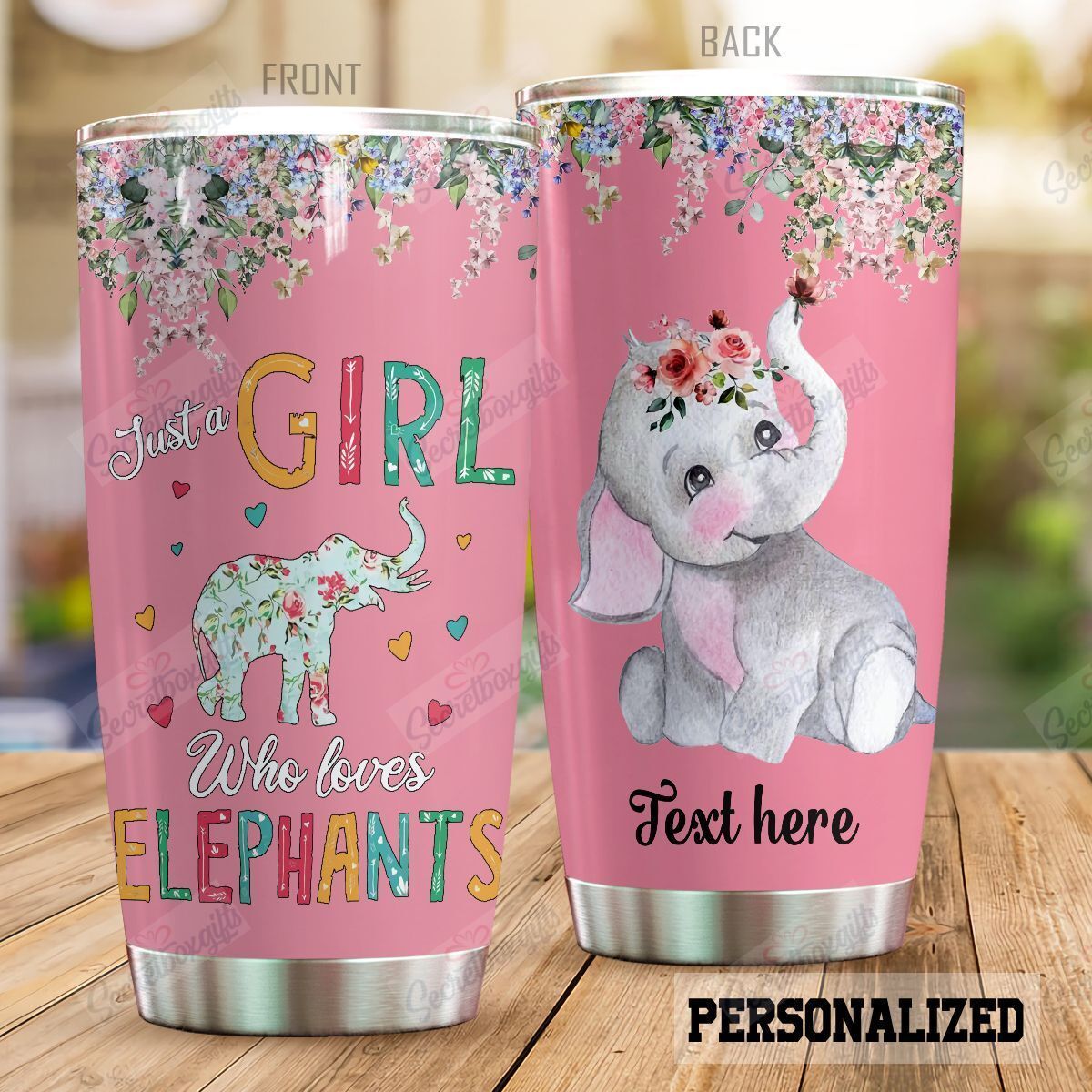 Personalized Elephant Just A Girl Who Loves Elephants Nc0211831Cl Stainless Steel Tumbler Customize Name, Text, Number