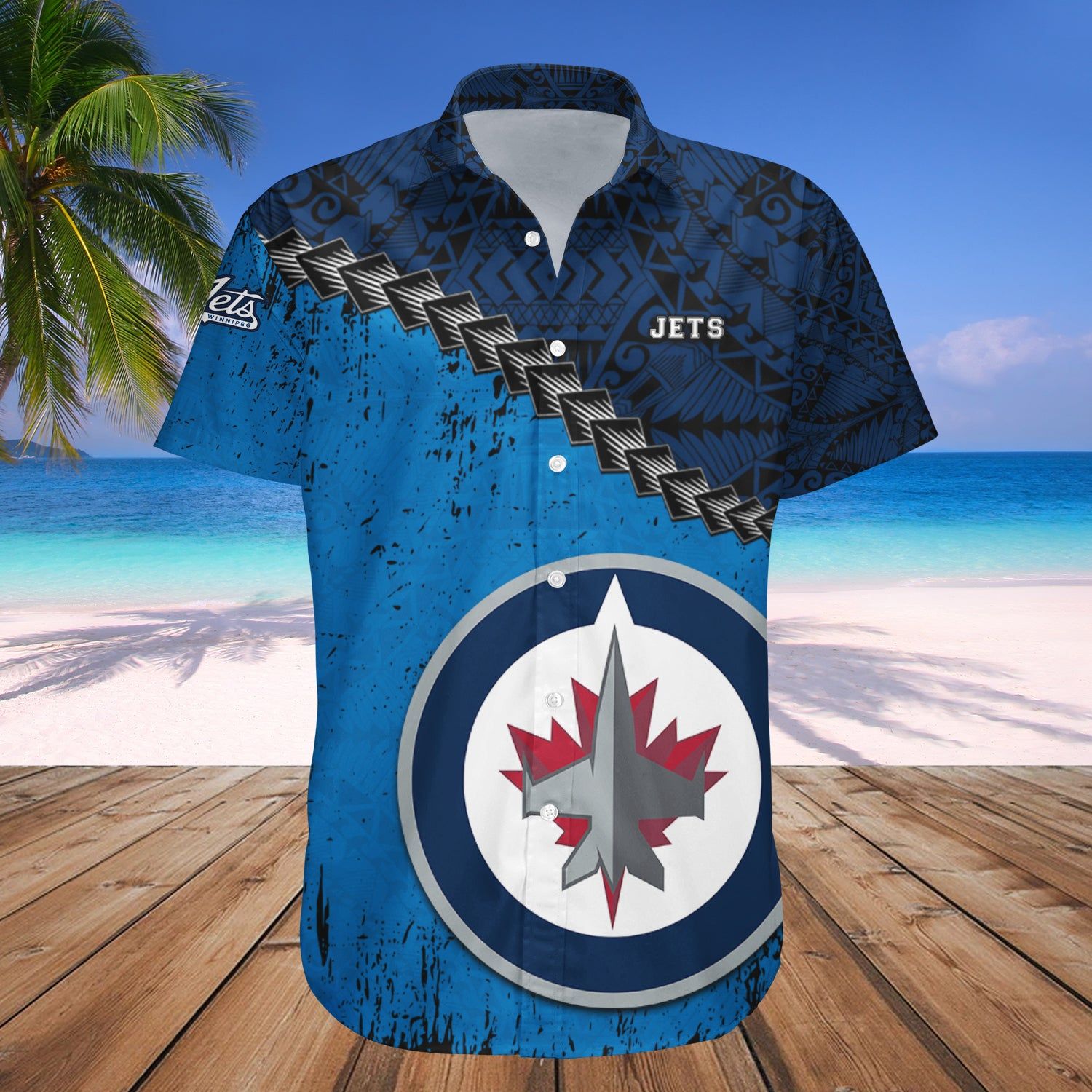 Winnipeg Jets Hawaii Shirt Set Grunge Polynesian Tattoo – Nhl