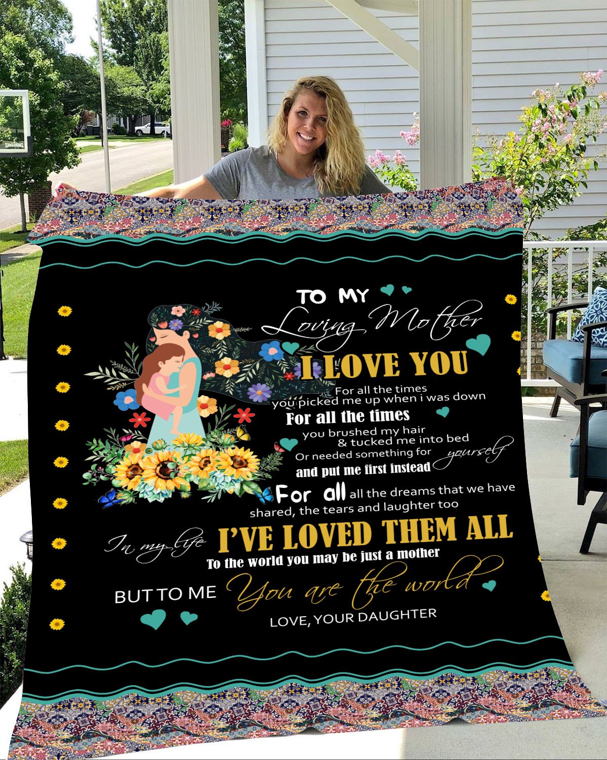 To My Mom To The World You May Be Just A Mother Fleece Blanket – Quilt Blanket, Mother S Day Greetings, Mother S Day Gift From Daughter To Mom, Home Decor Bedding Couch Sofa Soft And Comfy Cozy