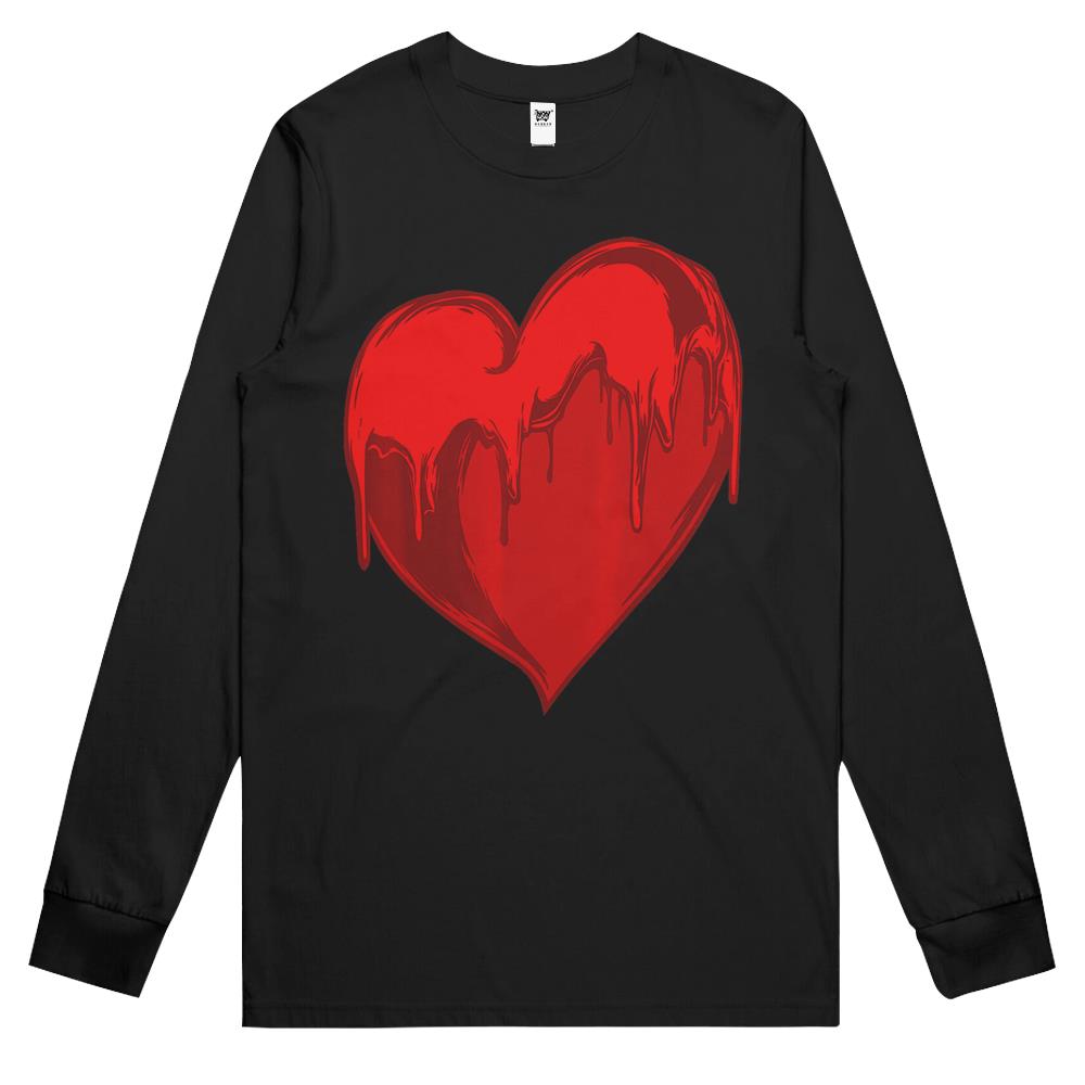 Dripping Heart Valentines Day Cool Love V-Day Pajama Long Sleeve T Shirts