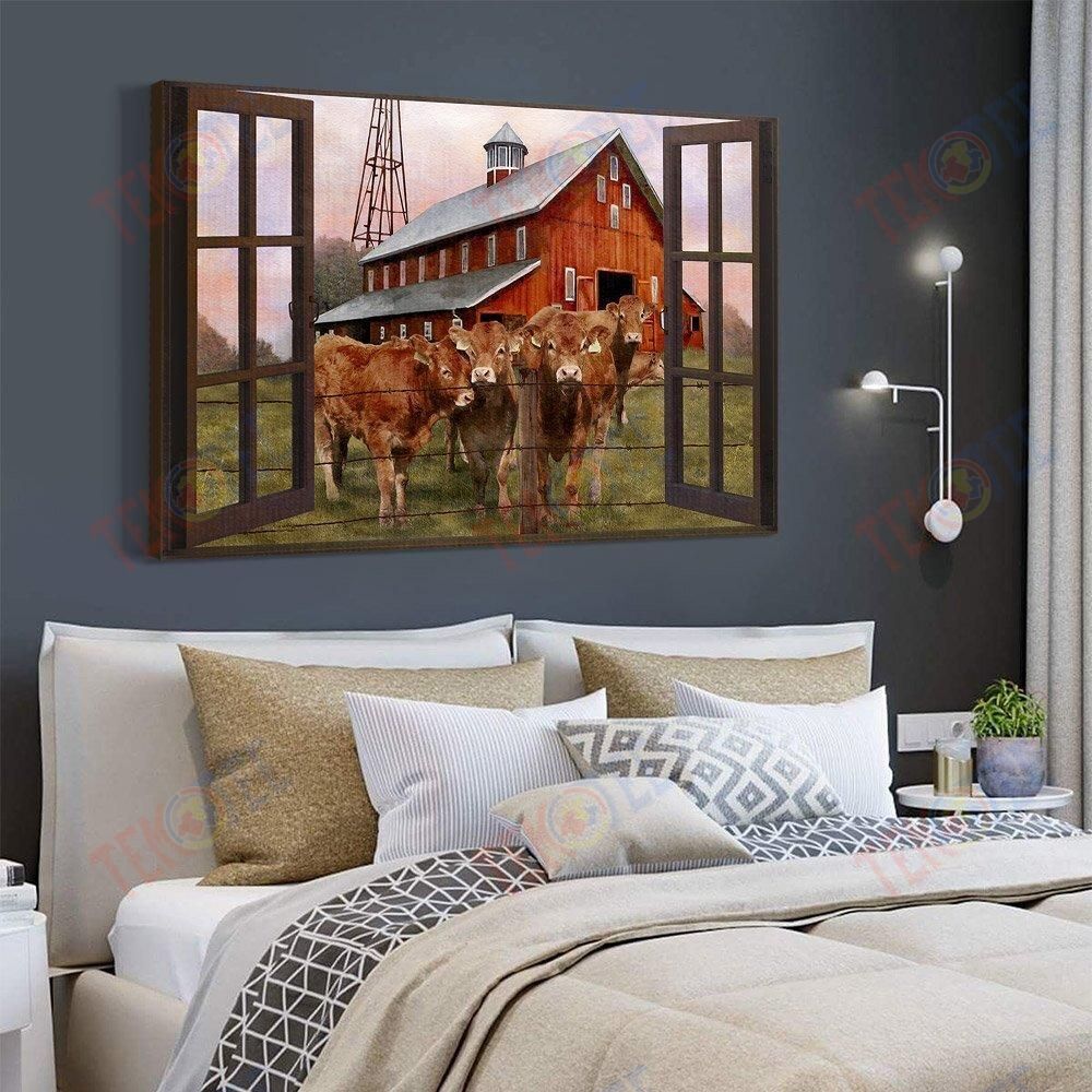 Canvas Painting Bestieship Cow Farm Canvas Wall Art Beautiful Living Room Bedroom Bathroom Home Decoration