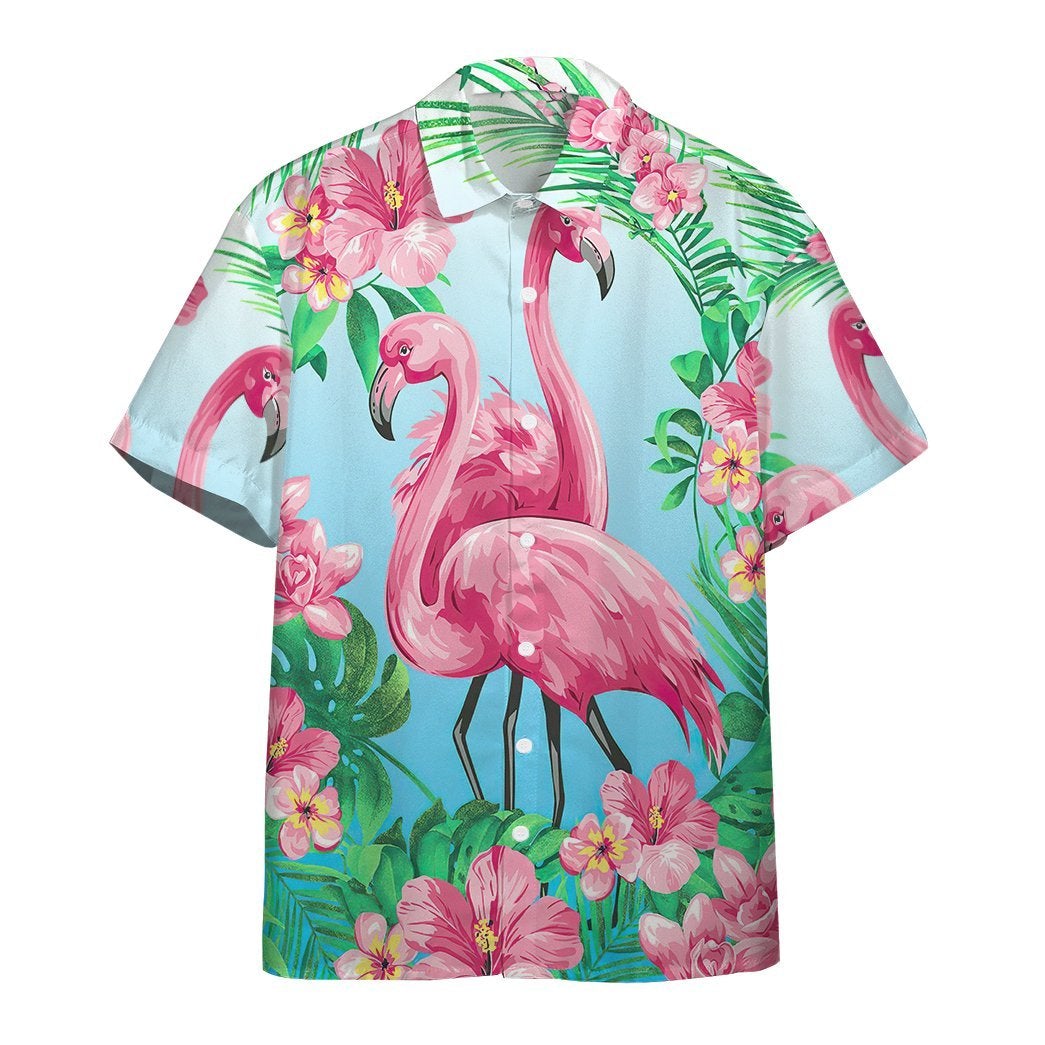 Flamingo Hawaiian Custom Short Sleeve Shirts Aloha Shirt For Summer Ha48313