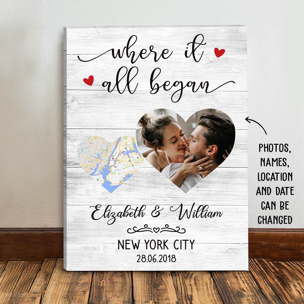 Where It All Began – Personalized Custom Matte Canvas – Anniversary Gifts