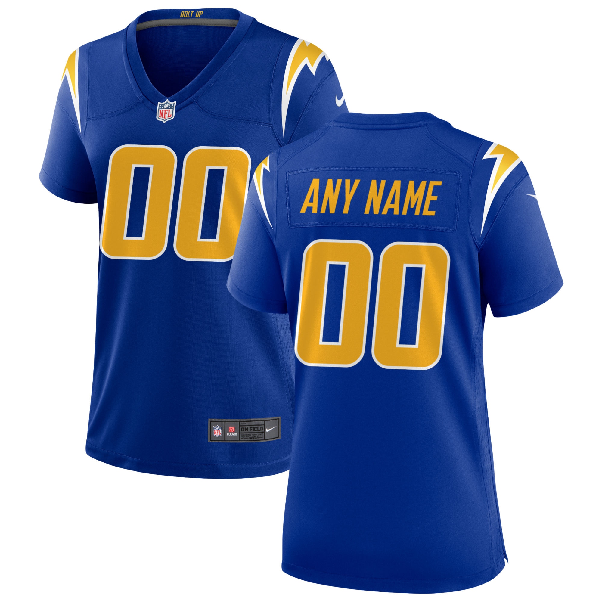 Women’s Los Angeles Chargers Royal Alternate Custom Game Jersey