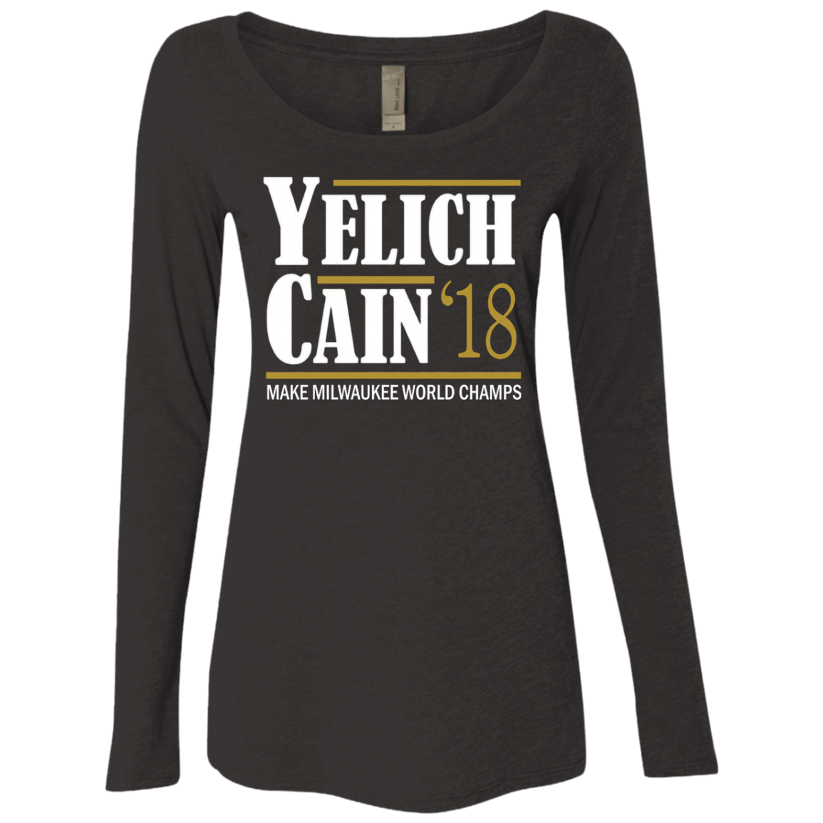 Christian Yelich Shirt Lorenzo Cain Milwaukee Brewers Baseball Womens Triblend Long Sleeve Shirt