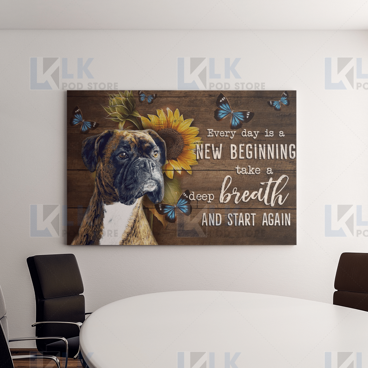 BOXER – CANVAS New Beginning [11-P] | Framed, Best Gift, Pet Lover, Housewarming, Wall Art Print, Home Decor