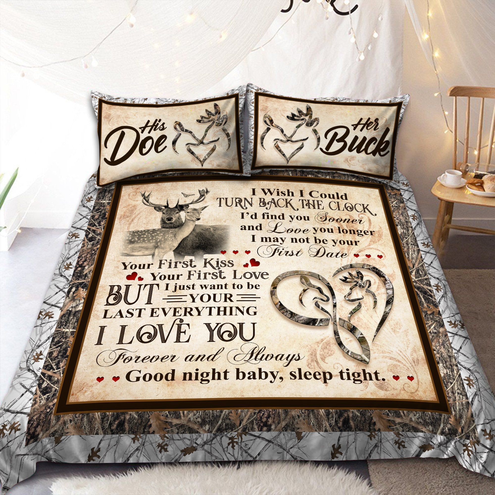 Tmarc Tee Deer Lovers: Romantic Bedding Set Pi22082001