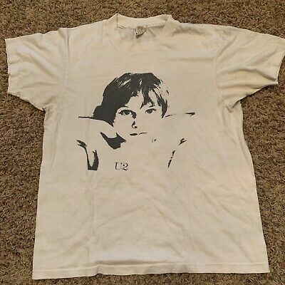 Vintage 90s U2 Band War Boy Tour T Shirt Concert Band Post Punk L Bono 9940