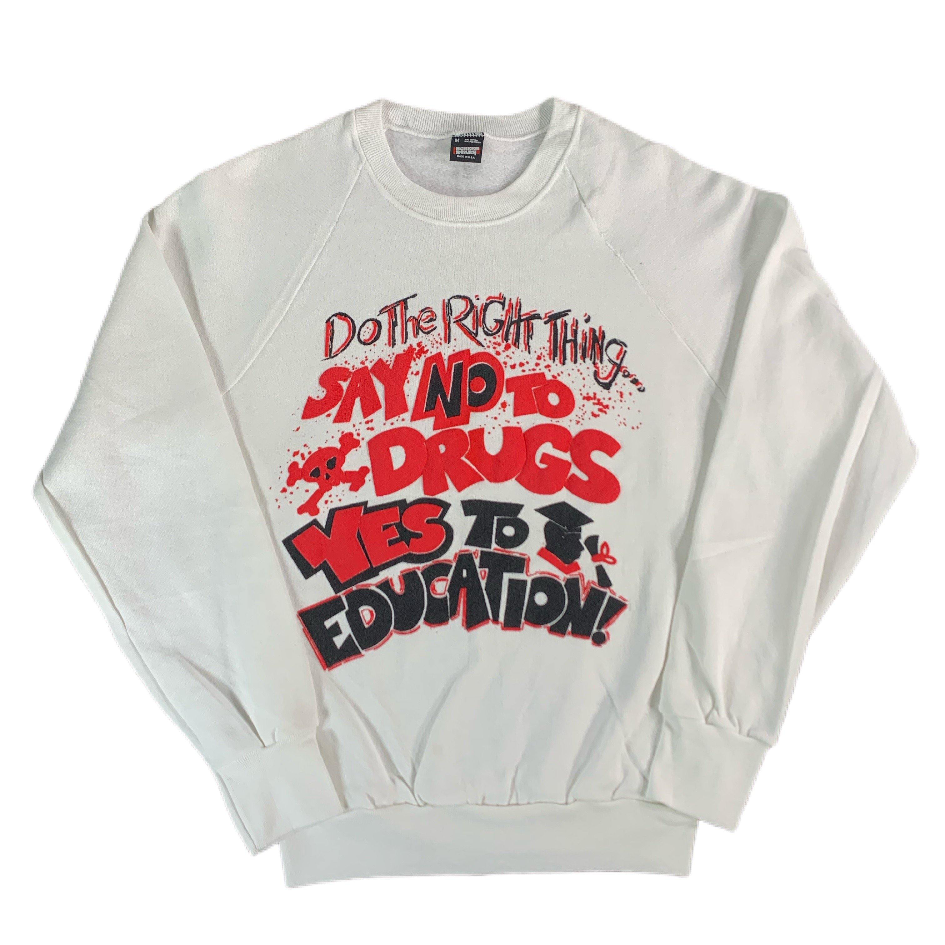 Vintage Say No To Drugs “Yes To Education” Crewneck Sweatshirt