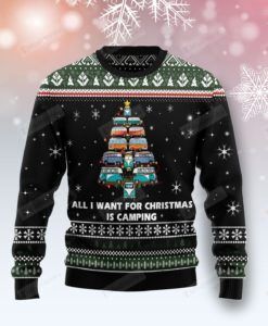 All I Want For Christmas Is Camping Ugly Christmas Sweater, All Over Print Sweatshirt