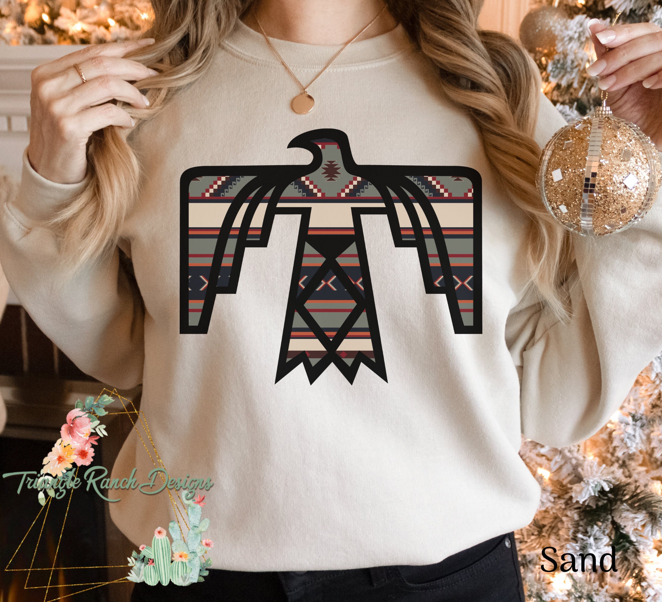 Thunderbird Western Serape print sweater, Native American shirt, Thunderbird Sweatshirt, Free Bird Tee,Retro Eagle, Music Inspired Sweater