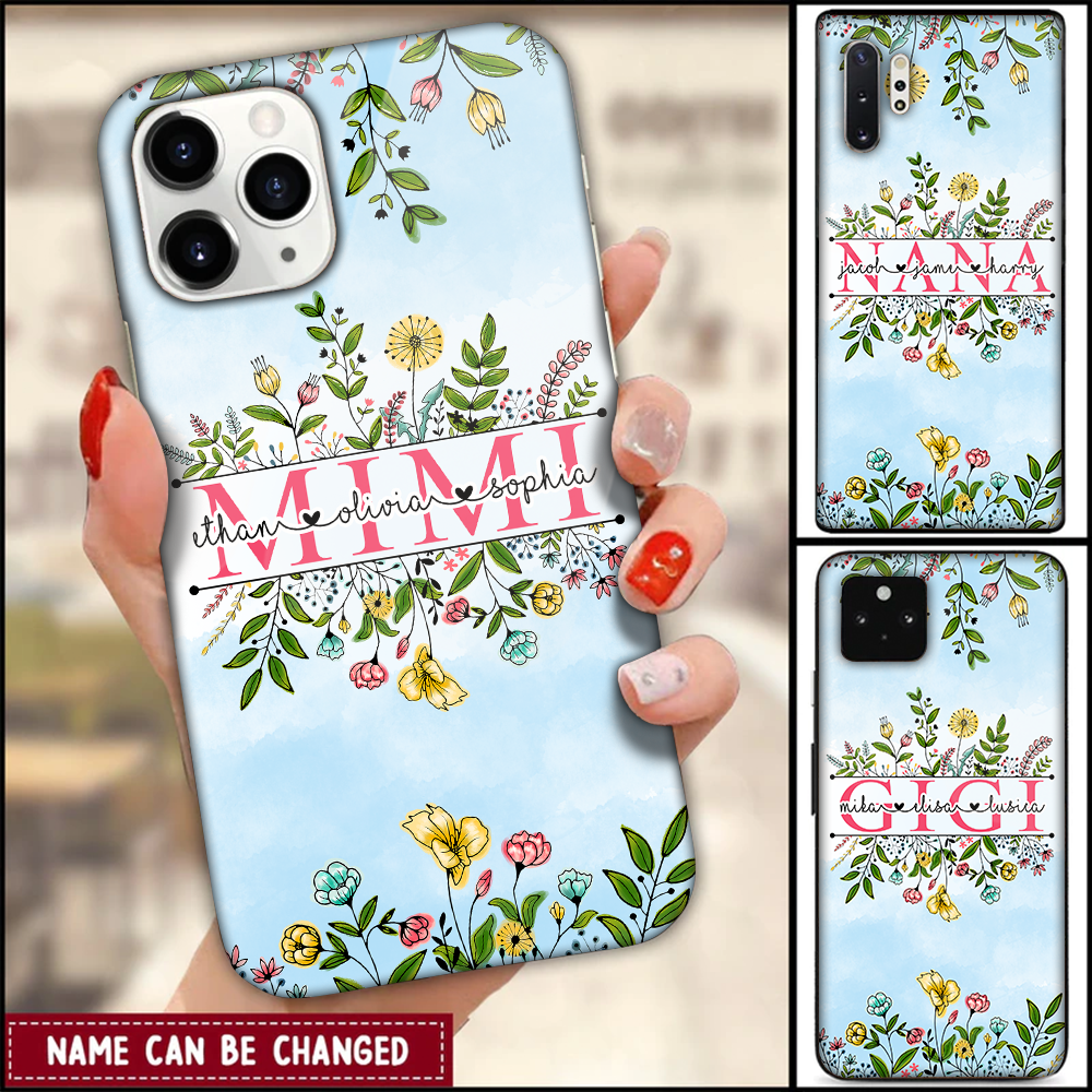 Wildflowers Mimi And Grandkids Personalized Phone Case