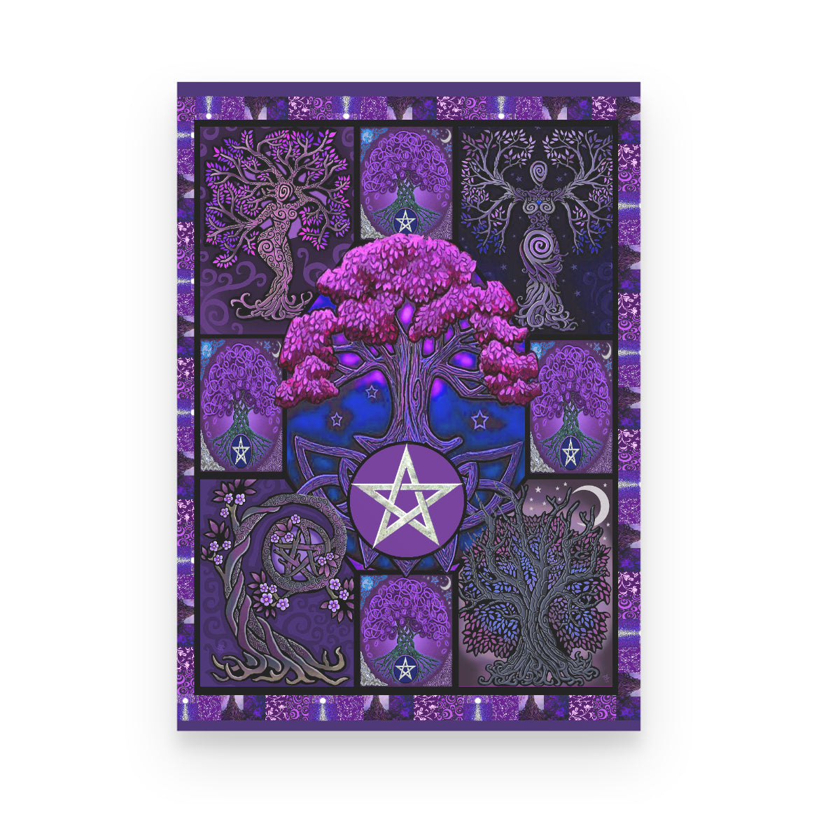 Tree Of Life Wicca Purple Blanket Gift For Magic Lover Birthday Gift Home Decor