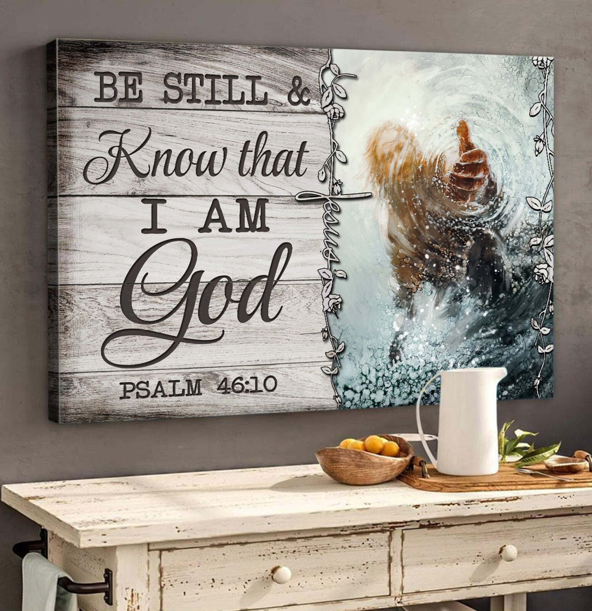 Jesus Canvas Or Poster, Be Still & Know That I Am God Canvas, God Canvas, Christian Canvas | Wall Decor, Home Decor | Christmas Gift