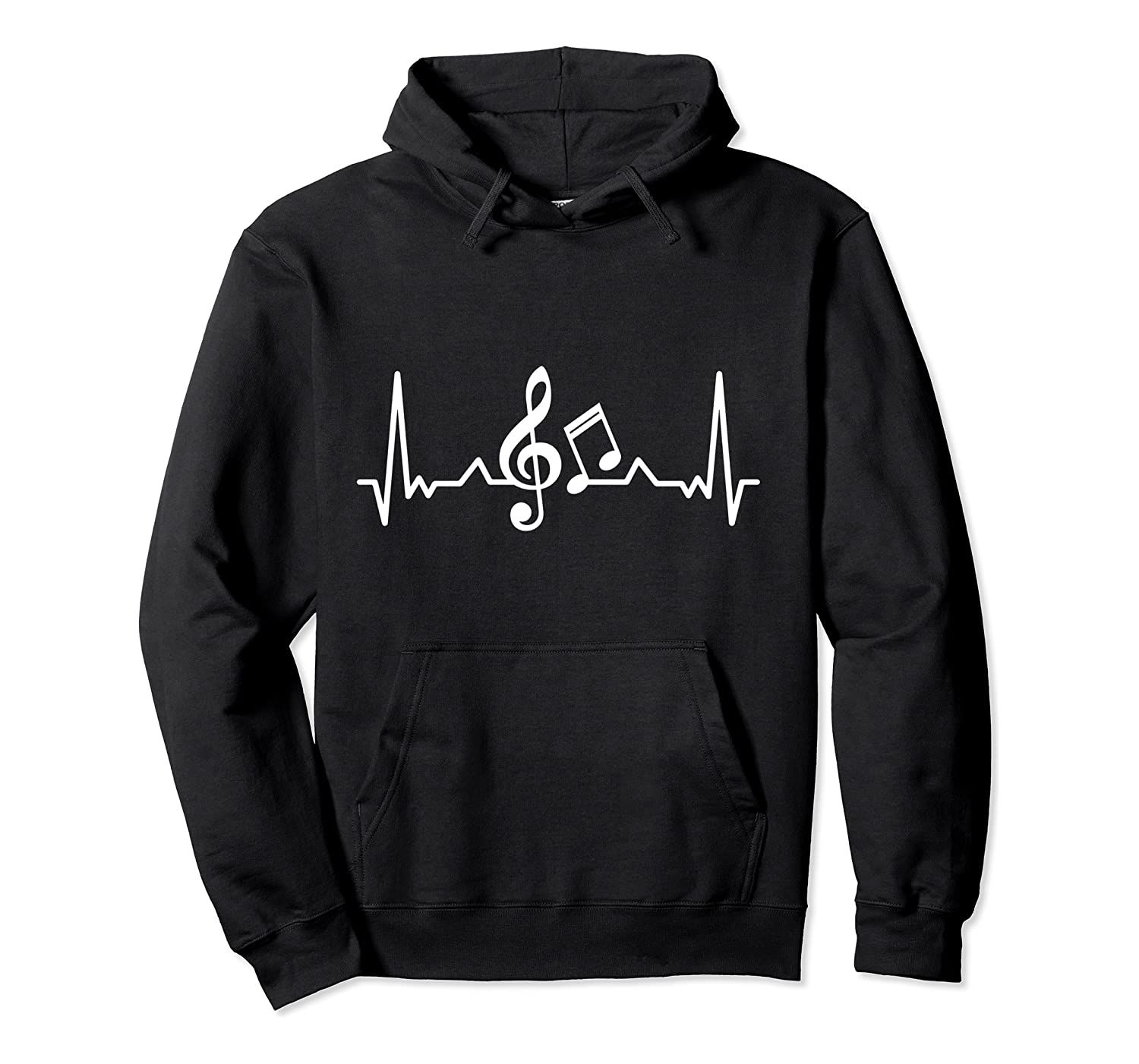 Musician Gift Treble Clef Heartbeat Music Pullover Hoodie, T-Shirt, Sweatshirt, Tank Top, Racerback, Dolman