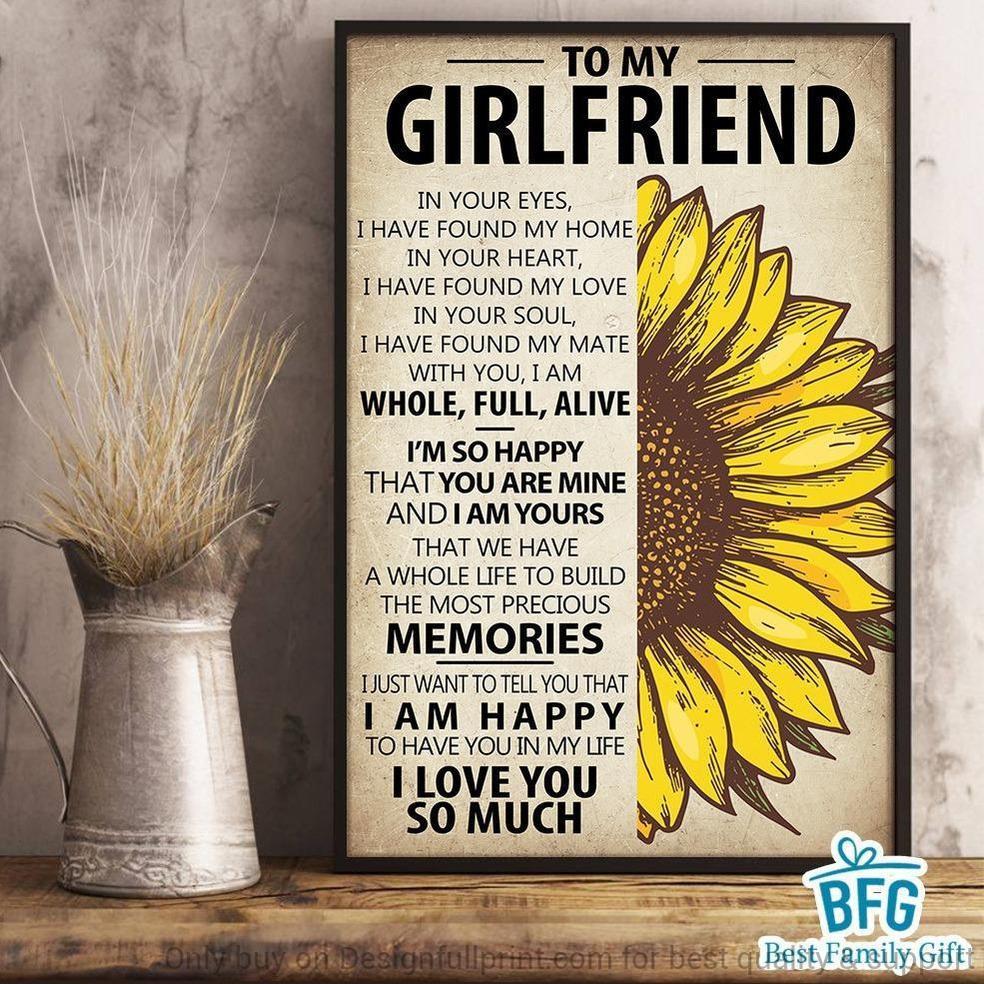 To My Girlfriend I Am Happy To Have You Canvas Art And Poster Ch Valentine Gift For Her Best Valentine Gift For Gf