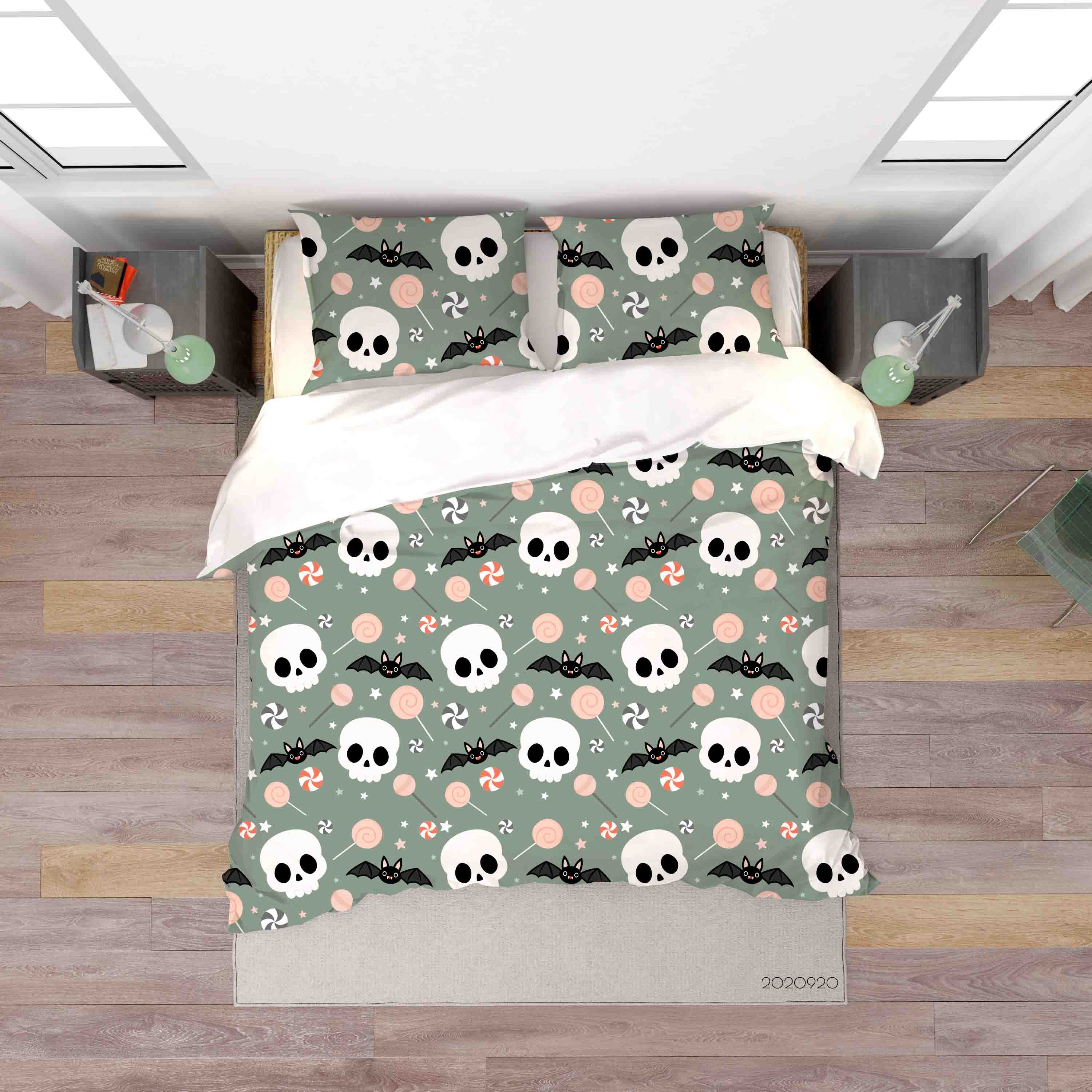 3D Halloween Ghost Pattern Collection Quilt Cover Set Bedding Set Duvet Cover Pillowcases Wj 9176