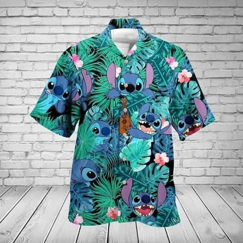 Stitch Hawaiian Button Shirt 04 Ha64503