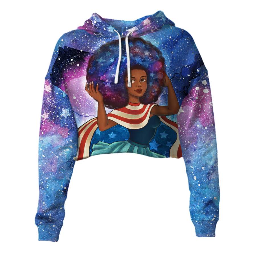 African American Girl Cropped Hoodie