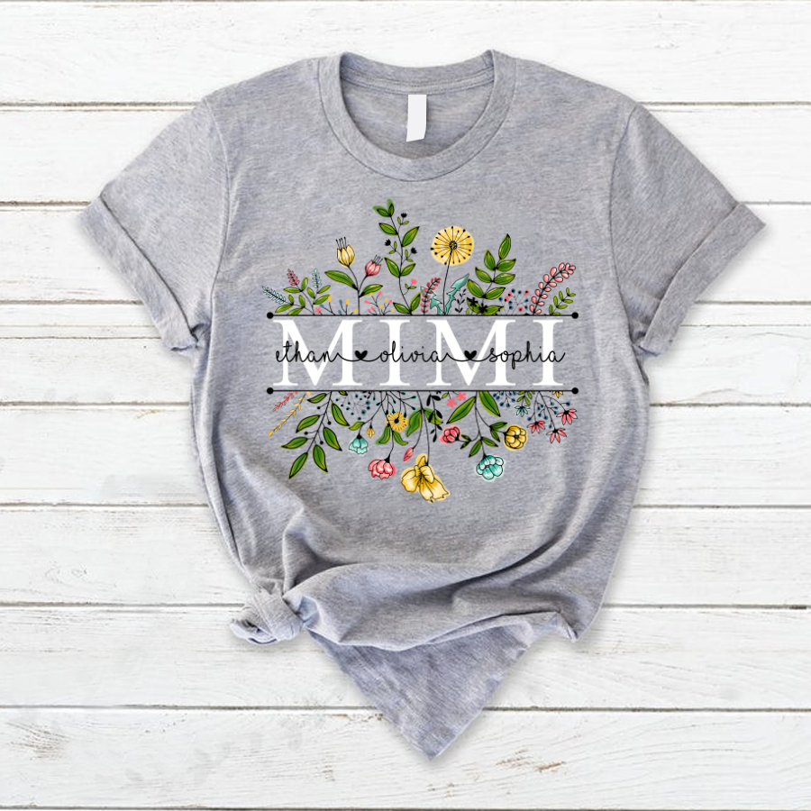 Wildflowers Mimi And Grandkids T-Shirt