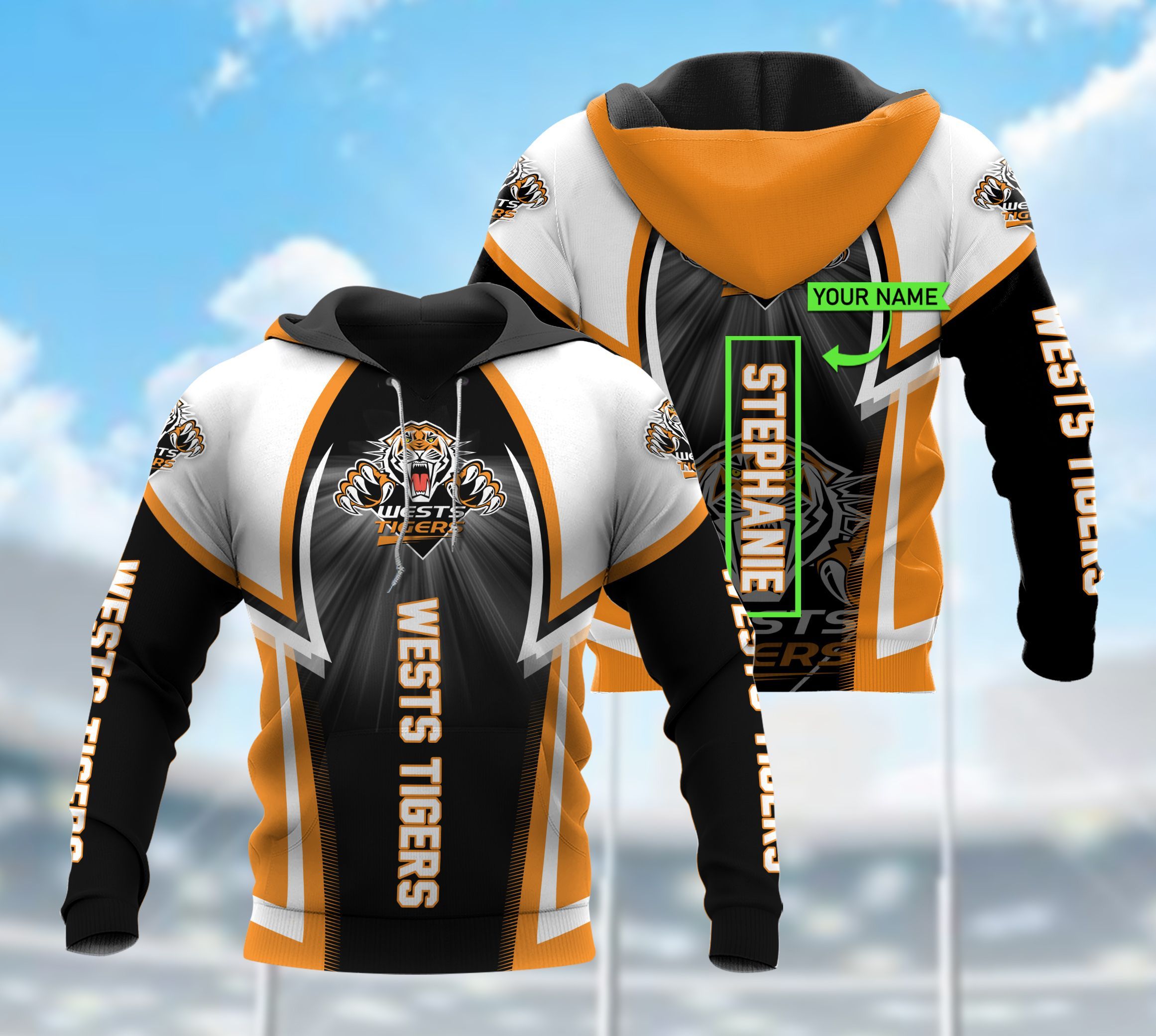 DTT HD070 Wests Tigers 3D Hoodie