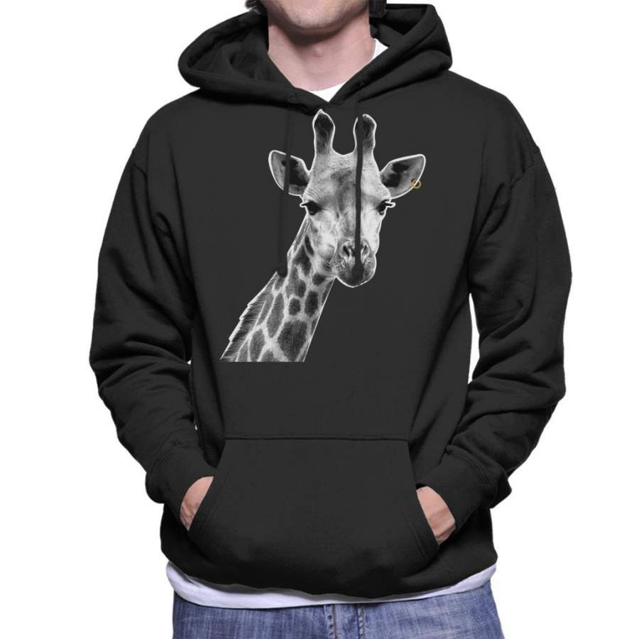 Giraffe With Earring Men’s Hooded Sweatshirt