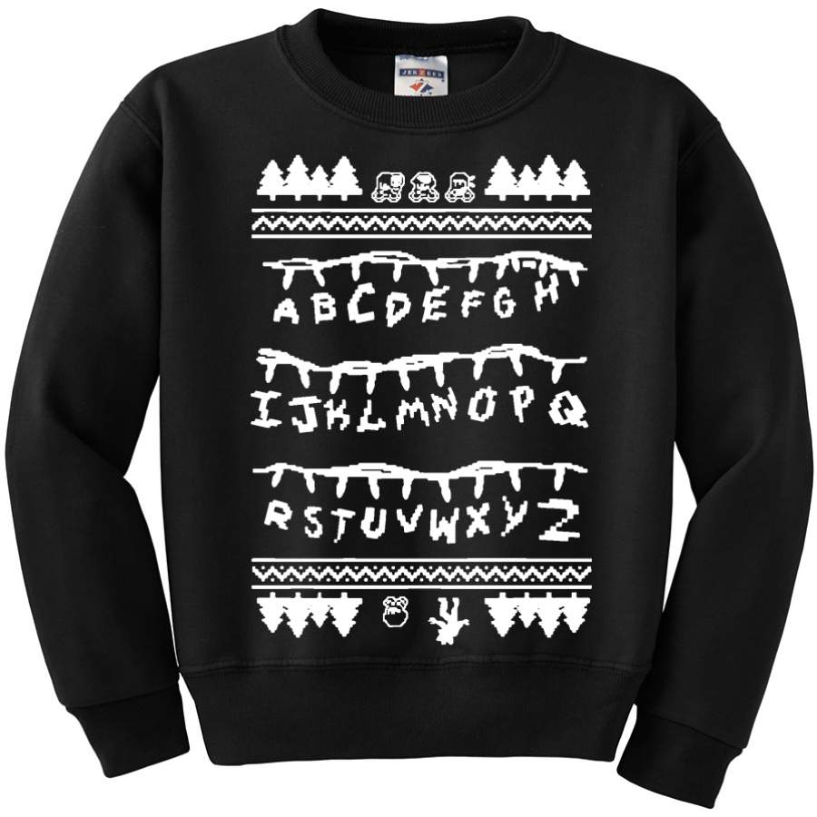 Stranger Letters White | Unisex Kids Boys Girls Ugly Christmas Sweatshirt