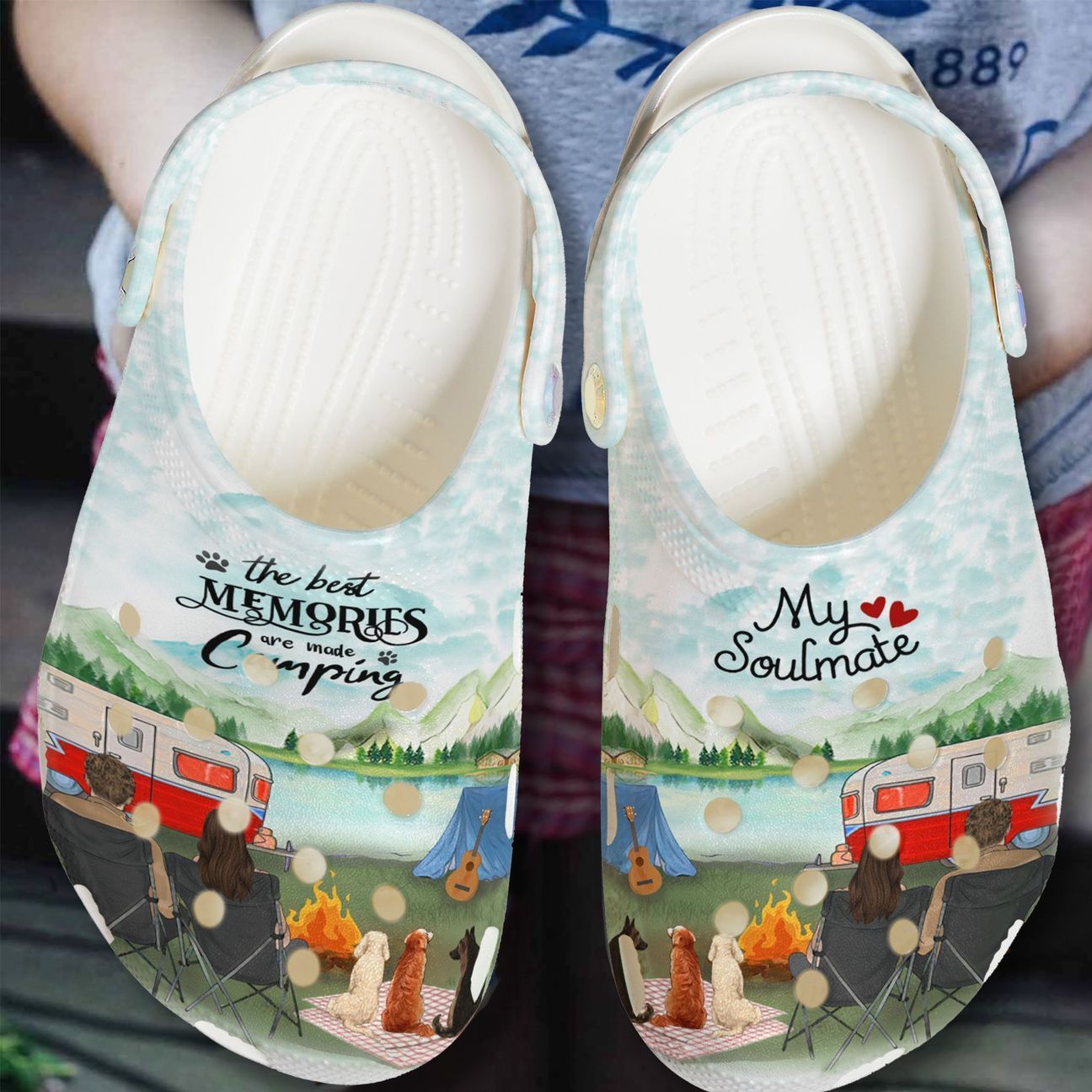 Camping Personalize Clog, Custom Name, Text, Fashion Style For Women, Men, Kid, Print 3D The Best Memories