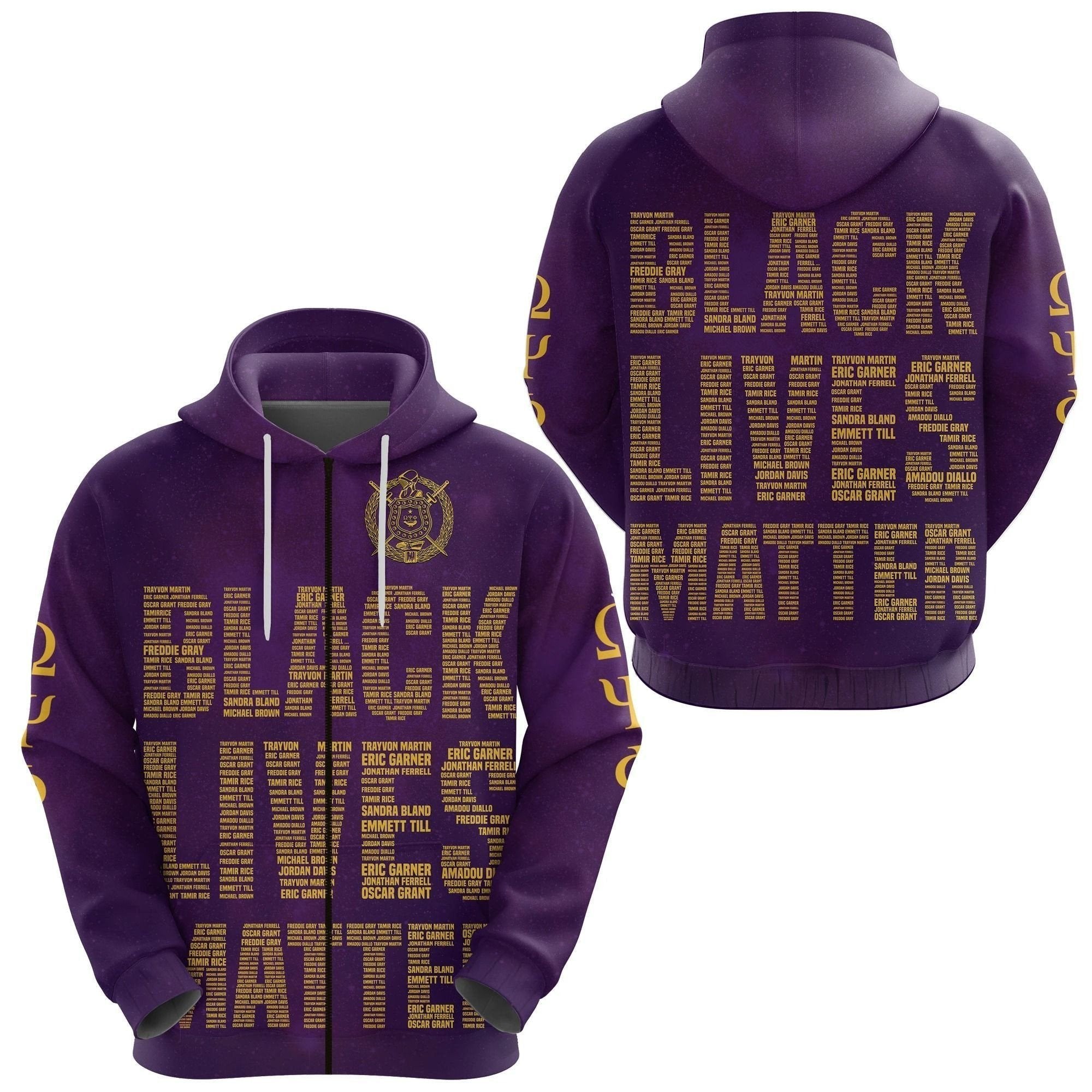 Fraternity Hoodie – Omega Psi Phi Fraternity Black Lives Matter Zip Hoodie