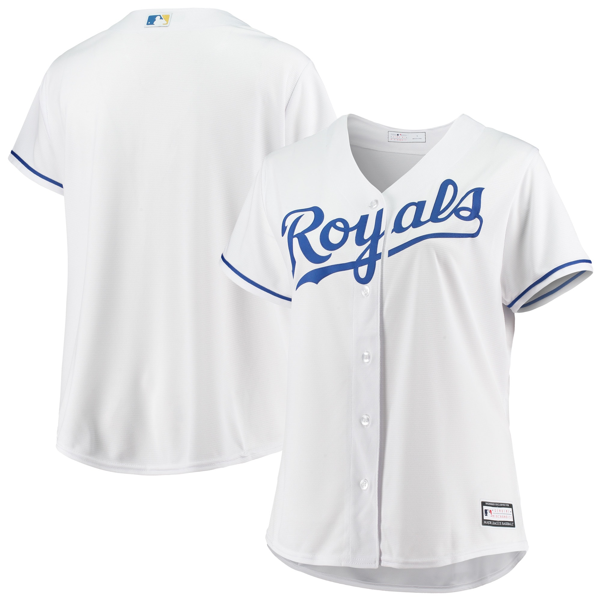 Women’s Kansas City Royals White Plus Size Home Team Jersey