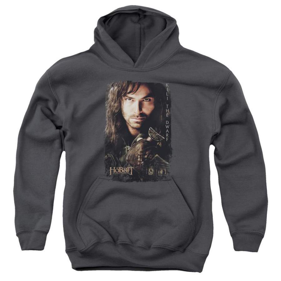 The Hobbit Kili Poster Kids Youth Hoodie Charcoal