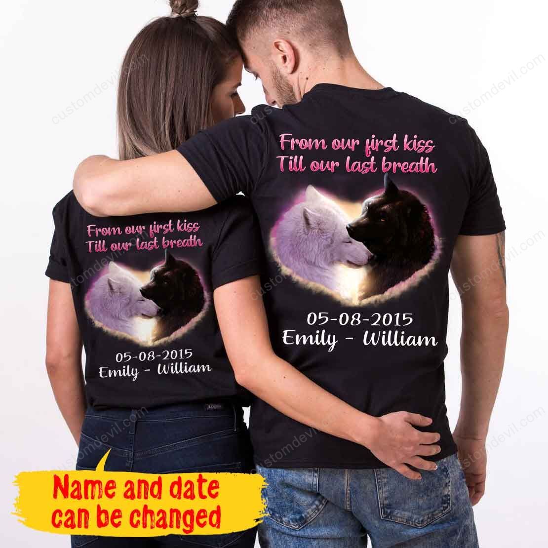 Personalized Till Our Last Breath Wolf Couple Tshirt Nvl-16Dd026