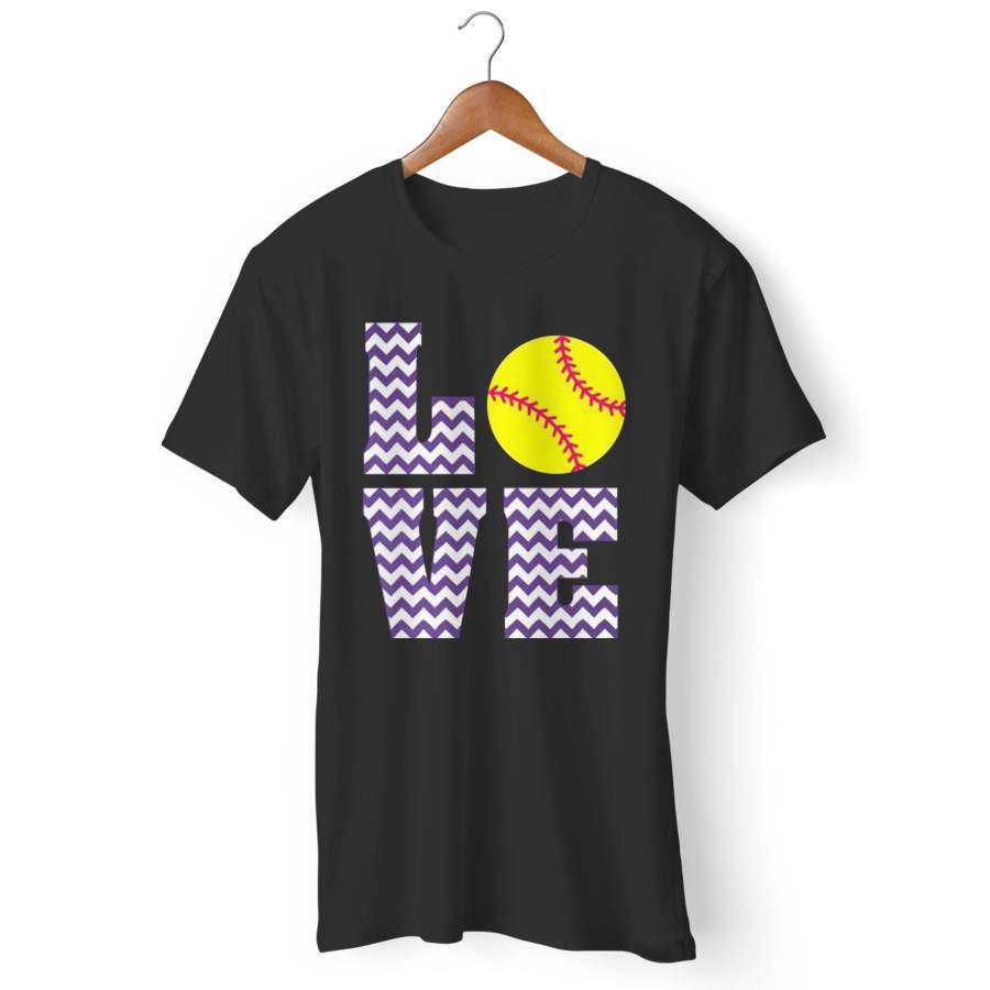 Love Softball Chevron Man’s T-Shirt