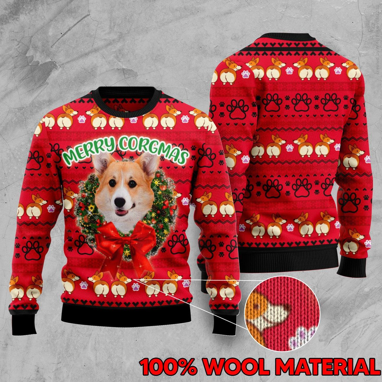 Corgi Ugly Christmas Sweater | For Men & Women | Adult | Us1996