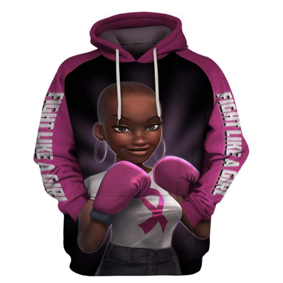 Breast Cancer Awareness Hoodie 3D All Over Print Fight Like A Girl #H