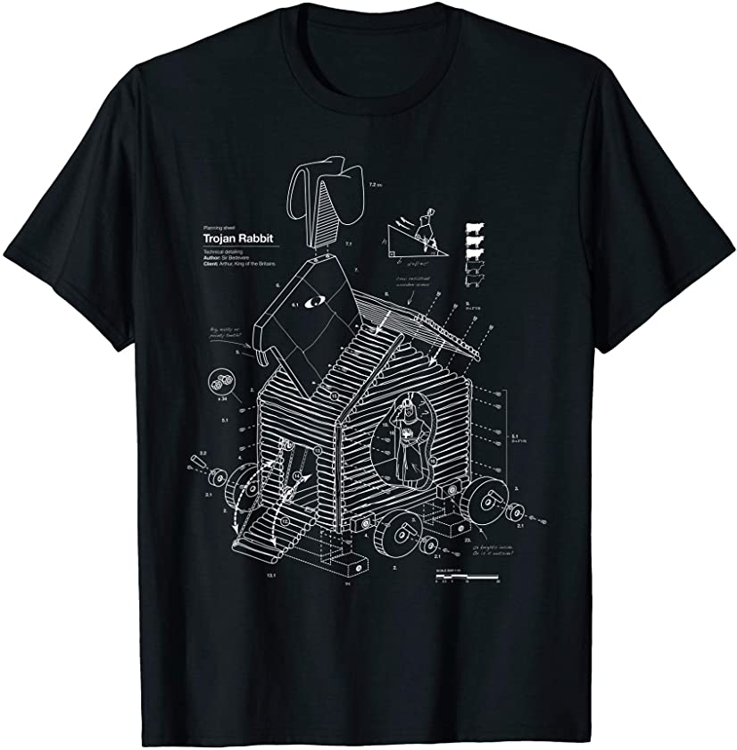 Blueprint Trojan Horse Rabbit Funny T-shirt